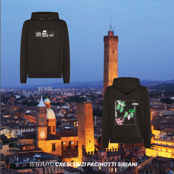 Felpa Cappuccio Ciliegio - Istituto Crescenzi Pacinotti Siriani