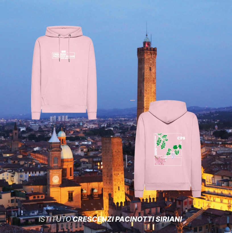 Felpa Cappuccio Ciliegio - Istituto Crescenzi Pacinotti Siriani
